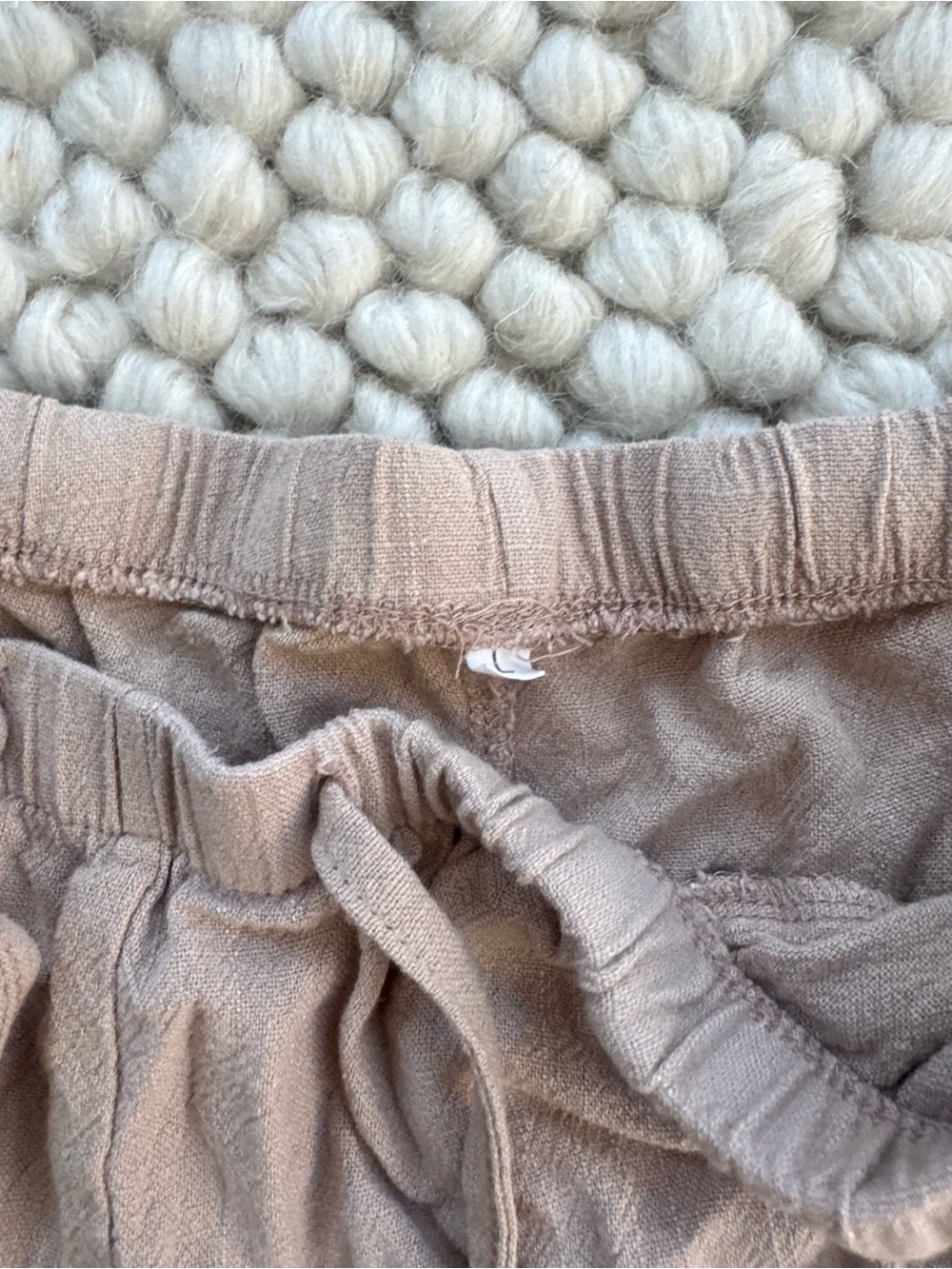 SHEIN Beige Wide Leg Linen Pants - Picture 2 of 3